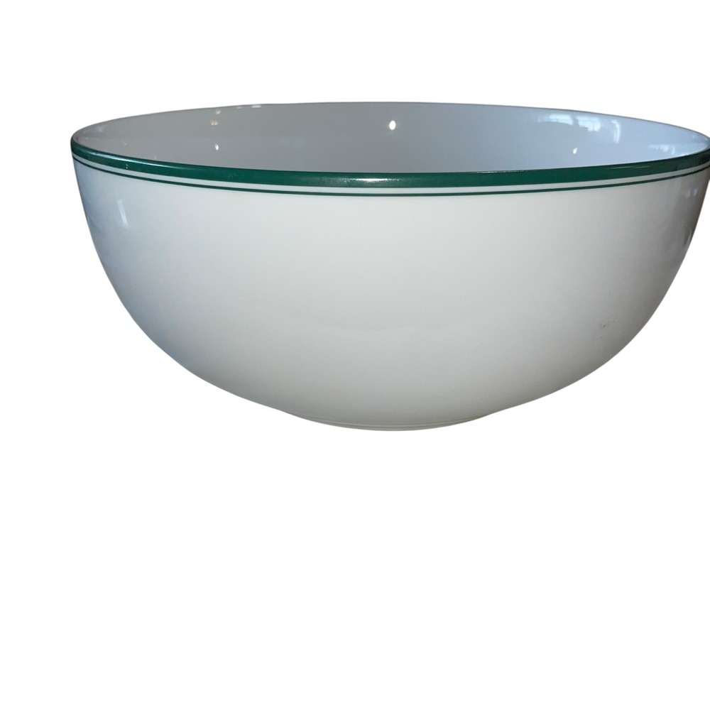 Dansk Santiago 9" Vegetable‎ Serving Bowl White W/ Green Trim